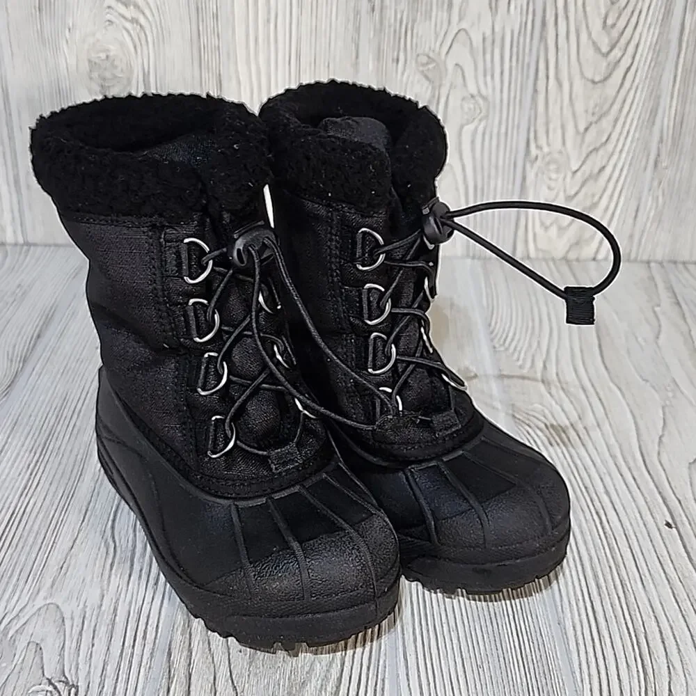 Sorel Cumberland Black Waterproof Boots Childrens Size 12 NEW